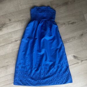 Old Navy Strapless Eyelet Hem Dress - Royal Blue Small Petite
